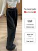Women's High Waist Black Sequin Wide-Leg Pants - Spring 2026, Plus Velvet, Petite Drape, Straight Leg, New Arrival
