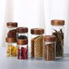 Acacia Wood Lid Glass Airtight Storage Jar for Honey or Bird's Nest