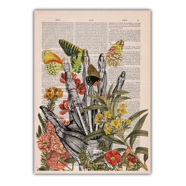 New Retro Art Abstract Canvas Painting Human Organs Poster Science and Education Wall Painting Classroom Corridor Decorative Mural No Frame