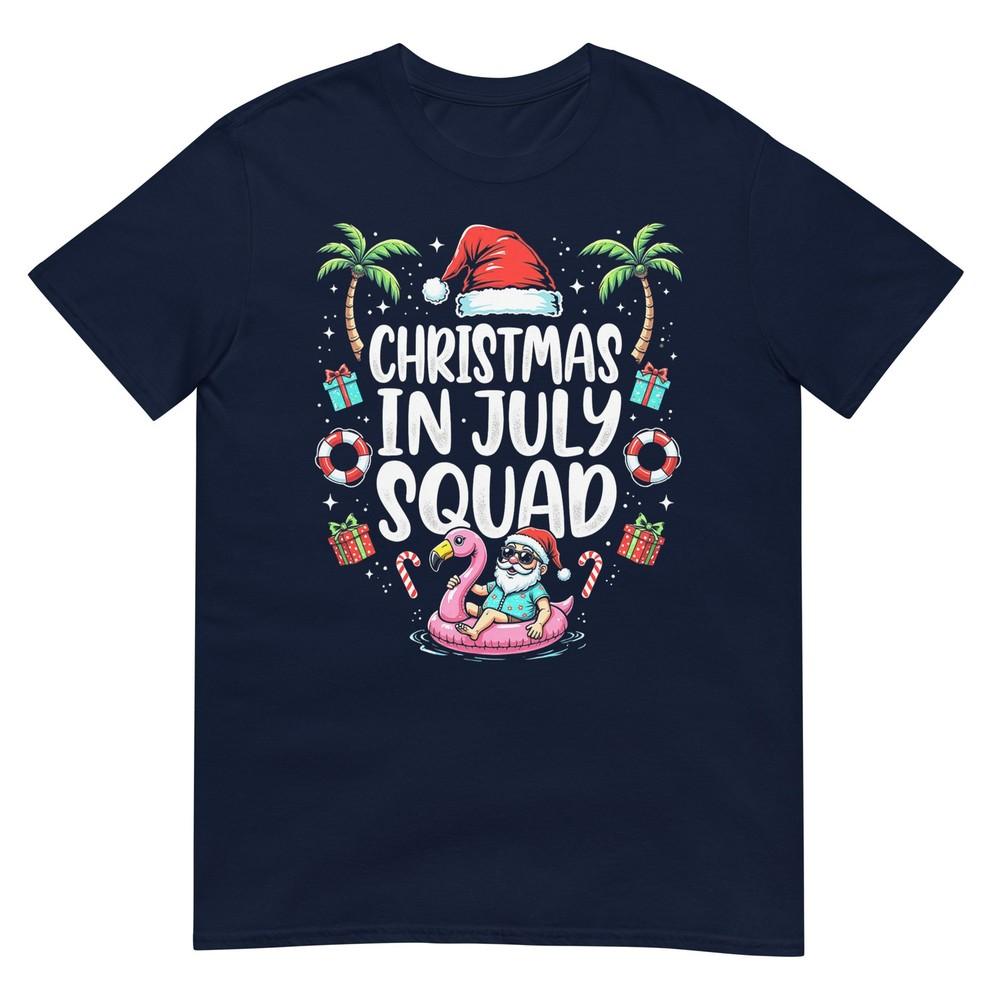 Christmas In July 2025 Squad Summer Beach Vacation Xmas Cool Tshirt S