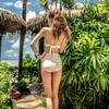 Korean-Style Sexy Bandage Bikini Set - Women's Three-Piece High-Waisted Swimsuit for Vacations and Hot Springs