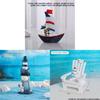 Mediterranean Wooden Lighthouse Decorative Figurine Home Office Gift For Beach Lovers