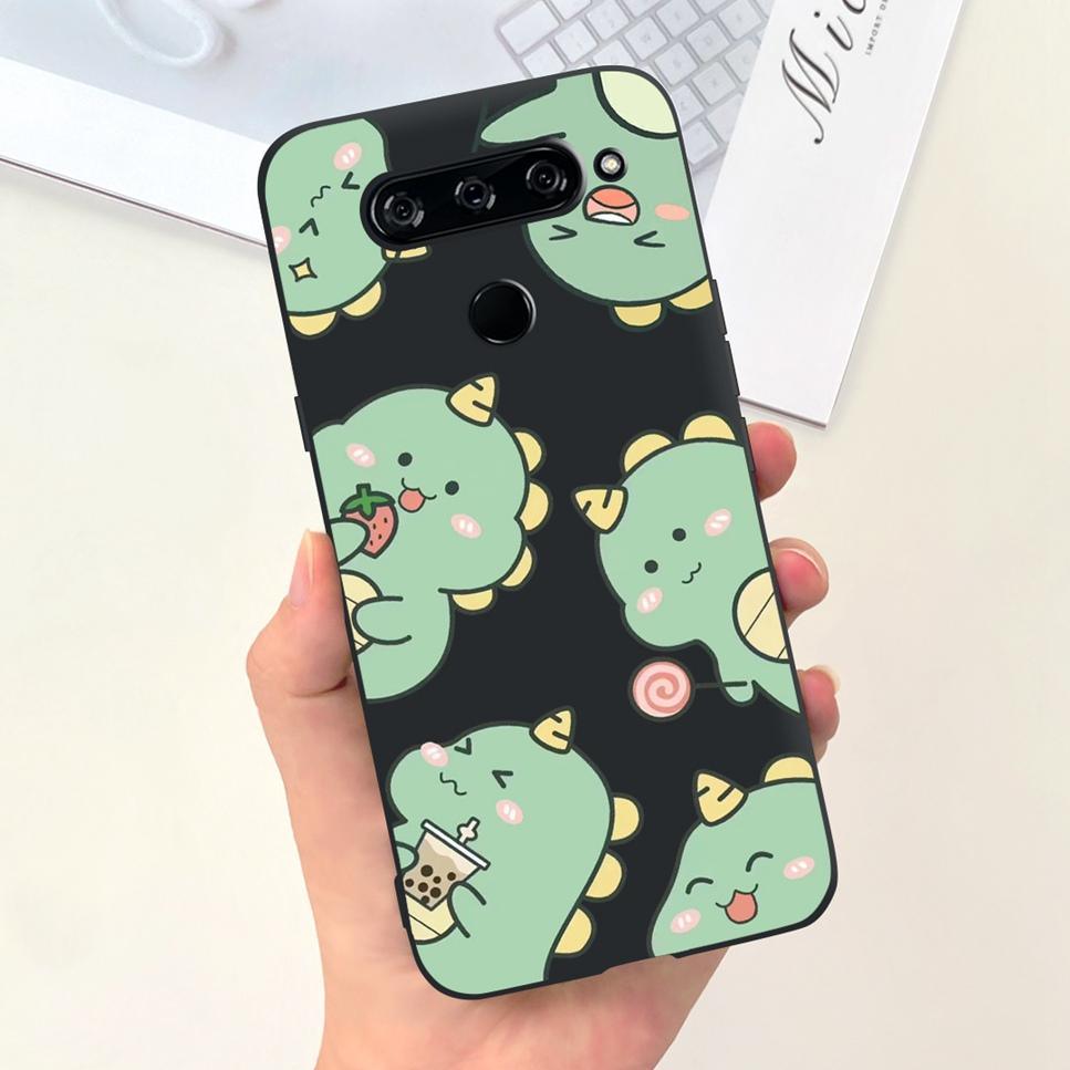 Case For LG V40 ThinQ Cartoon Astronaut Dinosaur Soft Silicon Black Cover For LG V50 V50S ThinQ 5G LG V30 2017 Bumper Phone Case