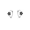 925 Silver Needle Flower Plant Mini Hoop Earrings For Women Classic Jewelry Light Accessories