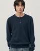 WORK ON BODY OFF Easyon Semi-Overfit Henley Neck Knit [Navy]
