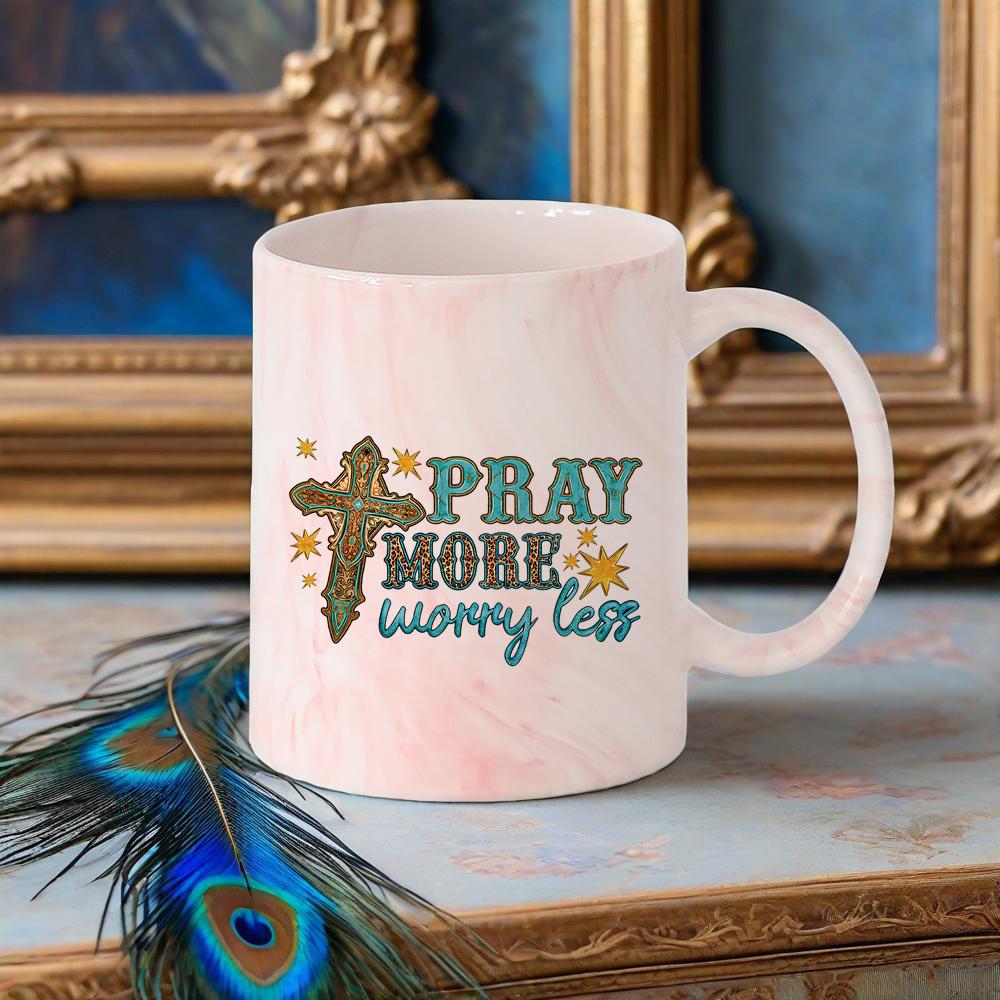 

Colorful God Jesus Cross Ceramic Mug Charming Butterfly Painting Coffee Mug With Handle Beer Cups Drinkware for Coworker Family 330ml