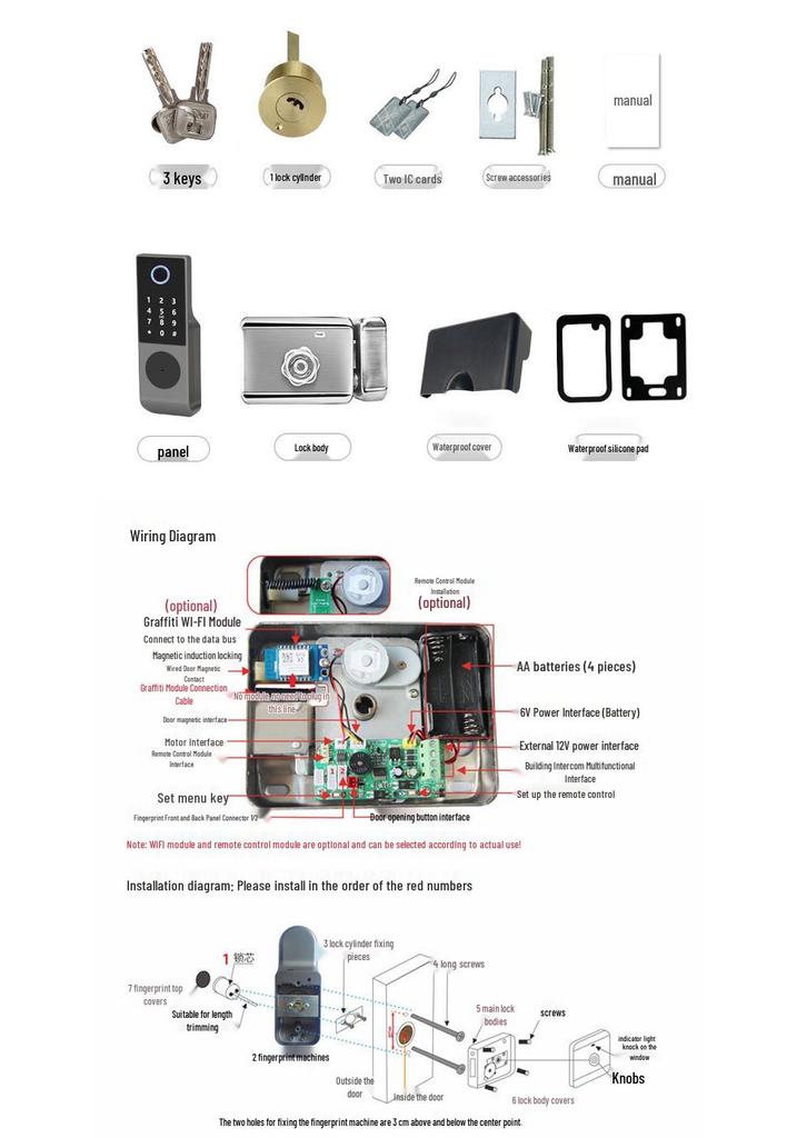 Waterproof Outdoor Smart Fingerprint Door Lock with Password Compatibility