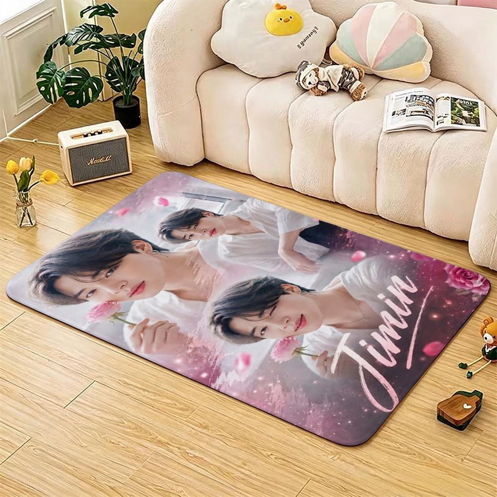 Jimin Pink Roses Carpet Soft Rug Plush Rug 8X10 Rug Living Room Rug Hallway Runner Noise Reducing
