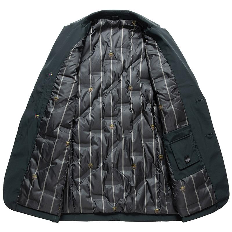 Autumn and Winter Men's Blazer Fashion Down Inner Warm Casual Suit Men's Solid Color Men's Suit