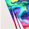 Rainbow Fluid Marble Pattern Polyester Microfiber Beach Towel Is Highly Absorbent, Suitable for Swimming and Beach Outings