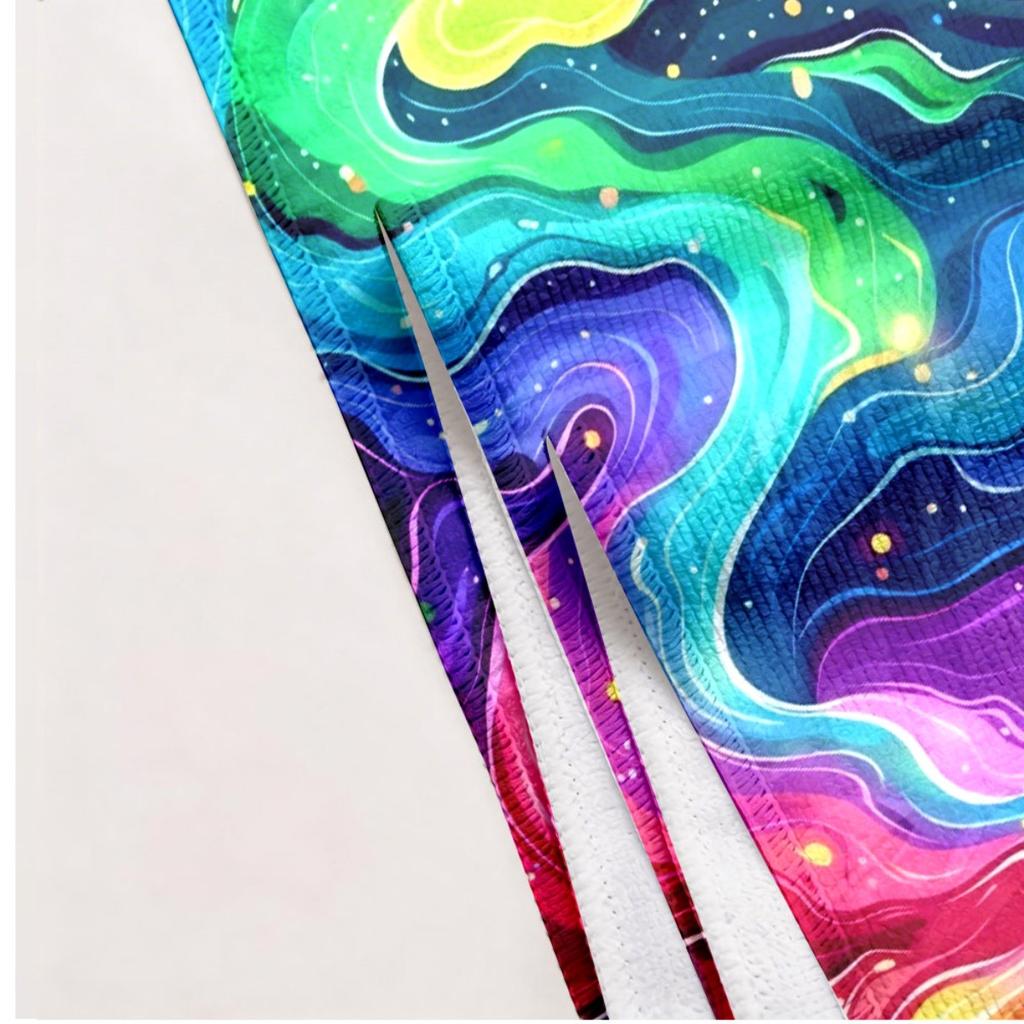 Rainbow Fluid Marble Pattern Polyester Microfiber Beach Towel Is Highly Absorbent, Suitable for Swimming and Beach Outings