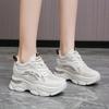Inner heightening dad shoes women's feet small leisure 2025 summer thin versatile thick-soled sports mesh breathable little white shoes