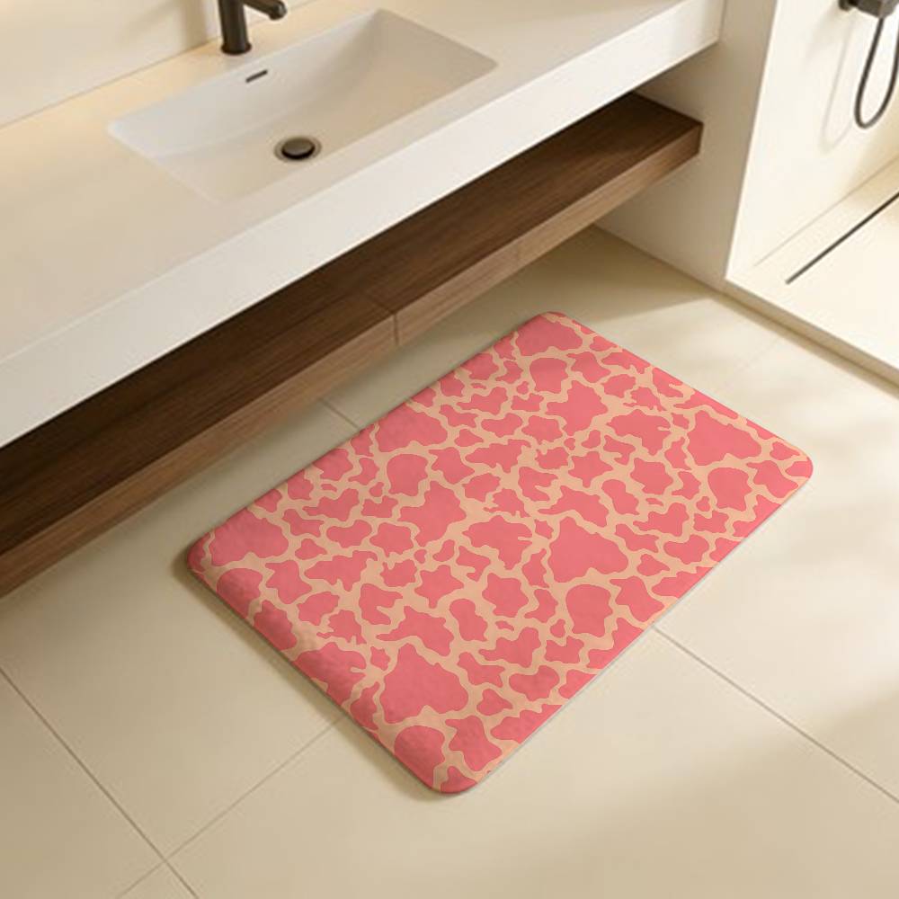 cartoon Cow Pattern cute Kitchen Mat Kids Room Bedroom Decoration Balcony Anti-Slip Doormat Living Room Alfombra