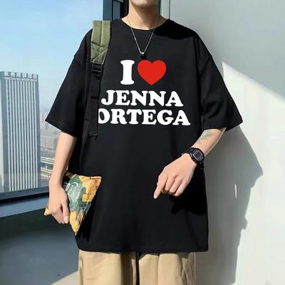 Camiseta I Love Jenna Ortega, Tops de verano Unisex, camisetas holgadas de manga corta de Hip Hop, camisetas casuales de moda para mujer, camiseta de talla grande europea