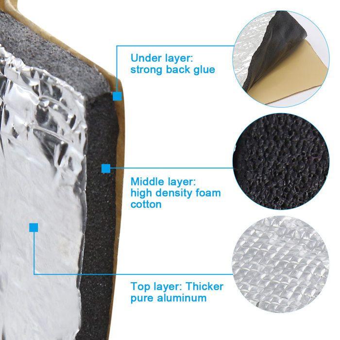 Isolant thermique de voiture sourcing map tapis d'isolation acoustique isolant thermique voiture 6mm épaisseur 100x60cm