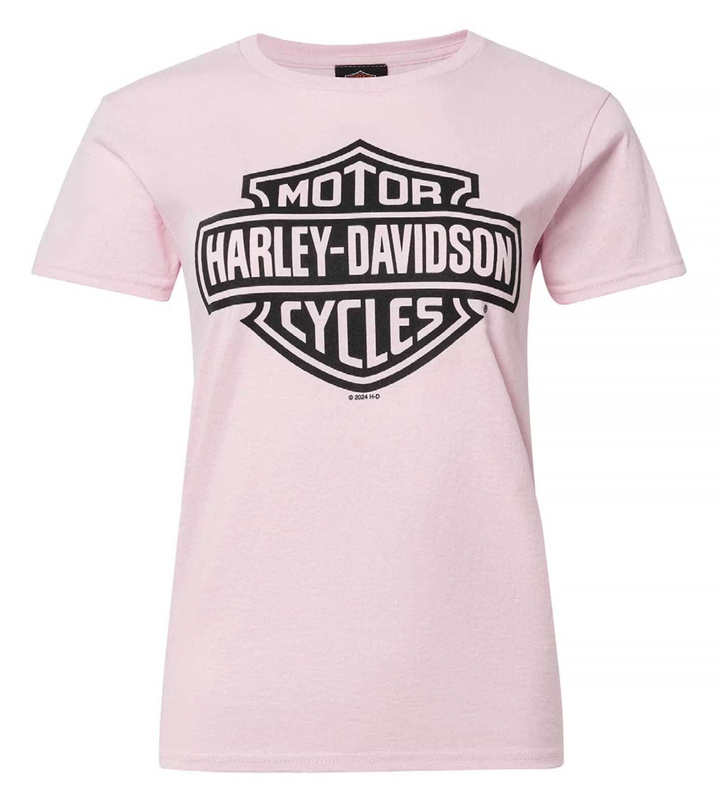 Harley-Davidson Women s Bar & Shield Logo Short Sleeve Crew-Neck T-Shirt, Pink M