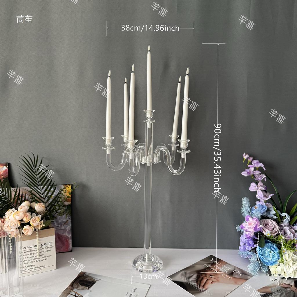 Transparent Acrylic Candle Holder for Birthdays, Weddings, and Banquet Decorations