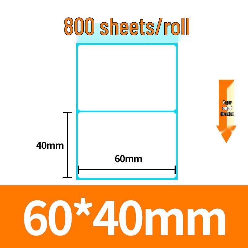 Xi Yin Thermal Adhesive Barcode Printing Paper - 70x20mm, 60x40mm Sizes