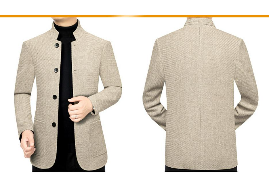 2024 Spring Men's Business Casual Stand Collar Jacket - Mid-Age Suit for Spring & Autumn