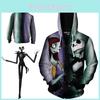 The Before Nightmare Christmas Jacksally Skellington Zipper Jacket Hoodie