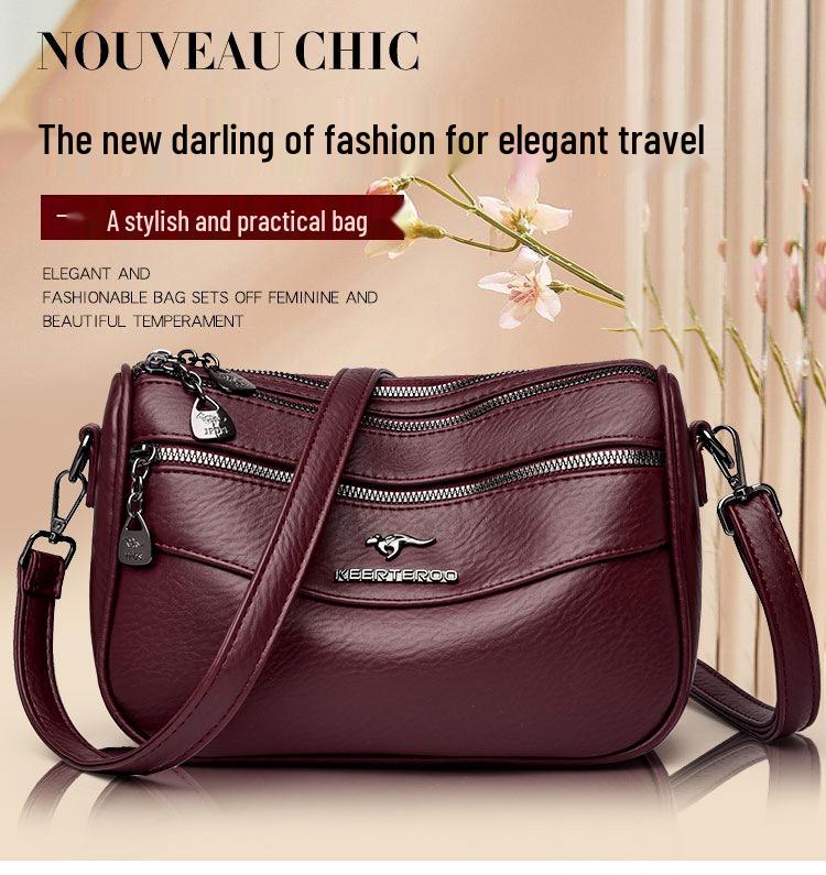 2024 Women's Multi-Layer Soft Texture Shoulder & Crossbody Bag - Large Capacity, High Quality