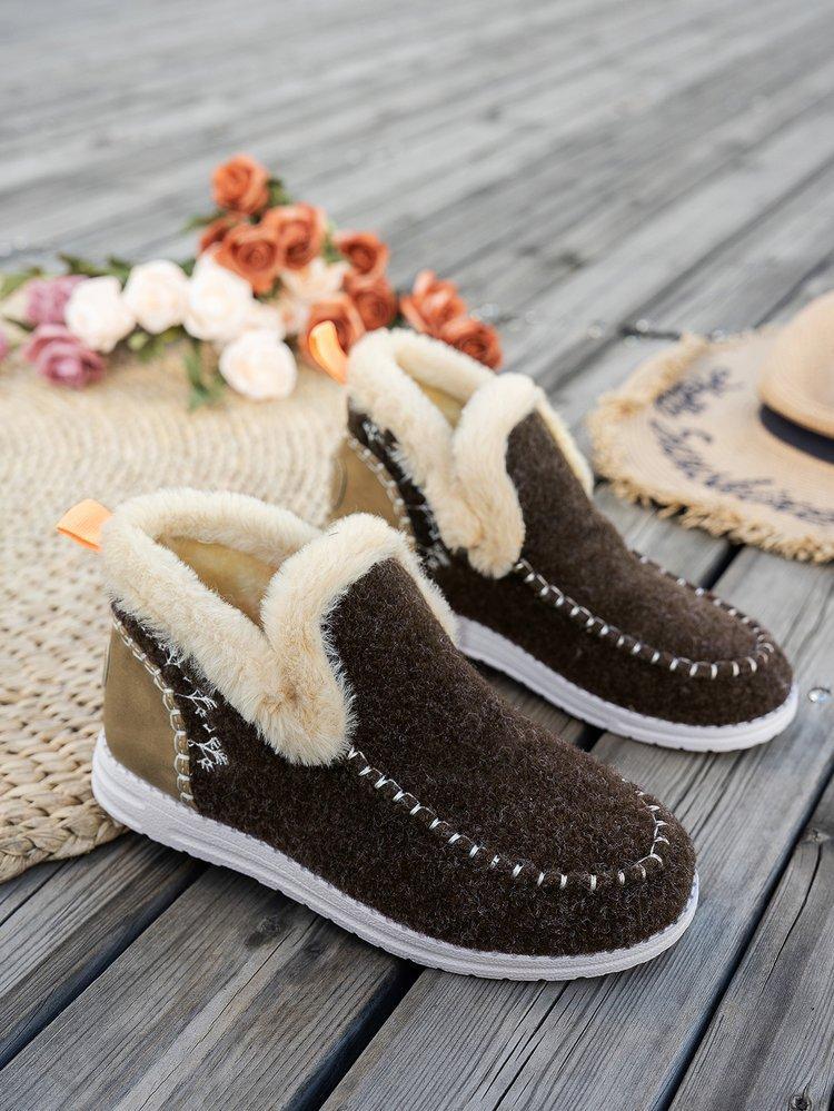 emu new women's cotton shoes suede one-pedal warm snow boots women