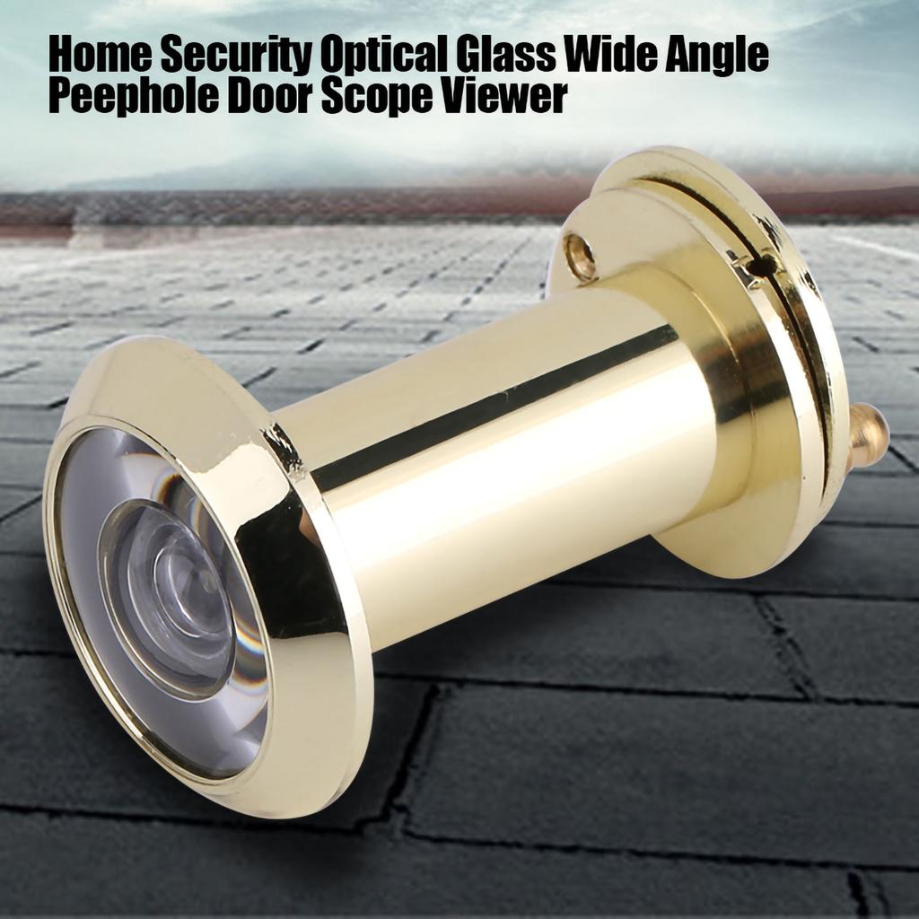 Home Security Optical Glass Wide Angle Door Viewer Door Scope Viewer (Gold)