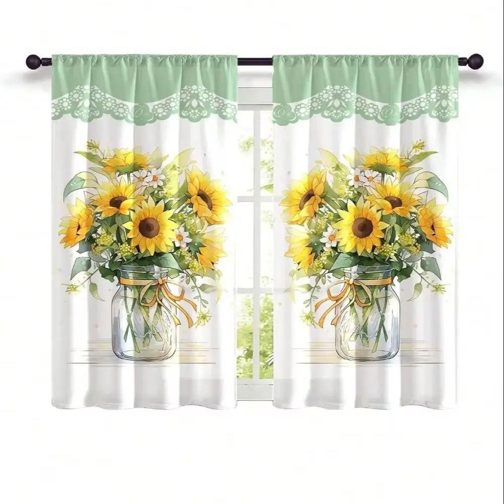 

Набор из 2 панелей, Винтажные шторы с кулиской для кафе, Деревенские кухонные шторы для кухонь, спален, комнат, кафе, гостиной, украшение дома 70x115CM