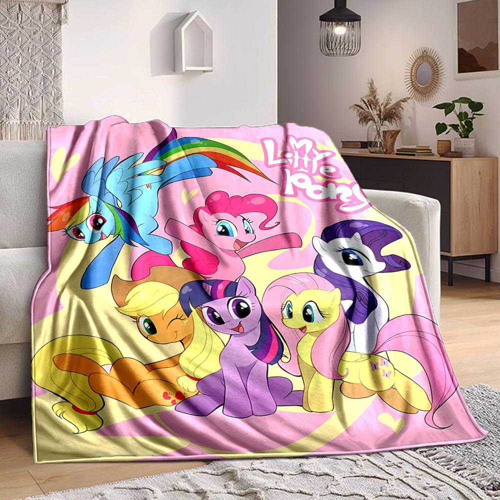 1pc My Little Pony Flannel Blanket, Soft Skin Friendly with Digital Printing, Various Sizes Available for Family, Friends, Birthday
