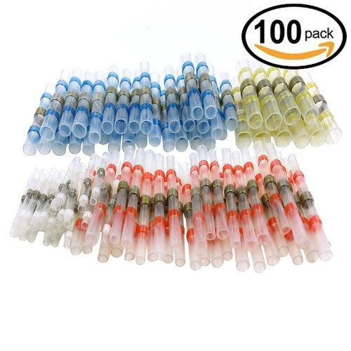 

4Sizes Solder Sleeve Heat Shrink Tube Wire Terminal Connectors Waterproof 100Pcs