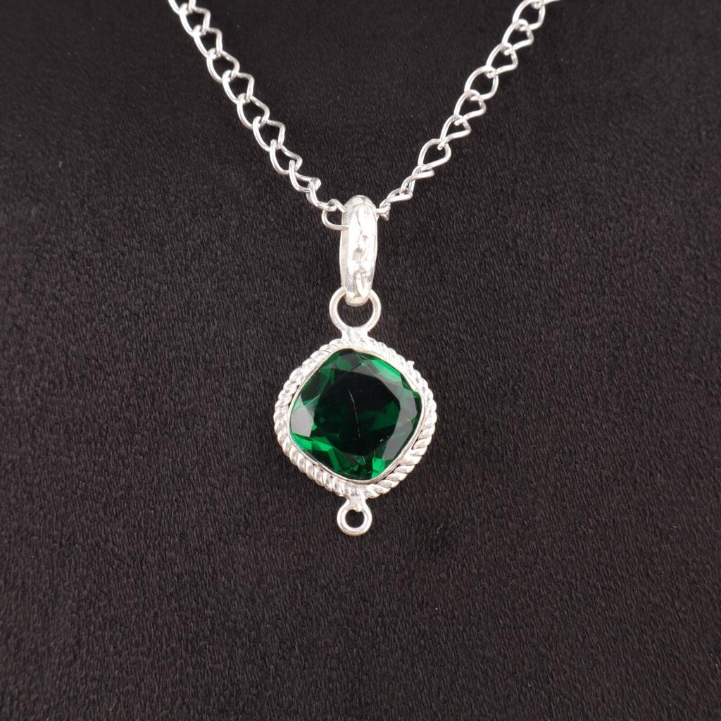 Green Emerald Gemstone Sterling Silver Birthday Gift Anniversary May New Pendant PP-11-1