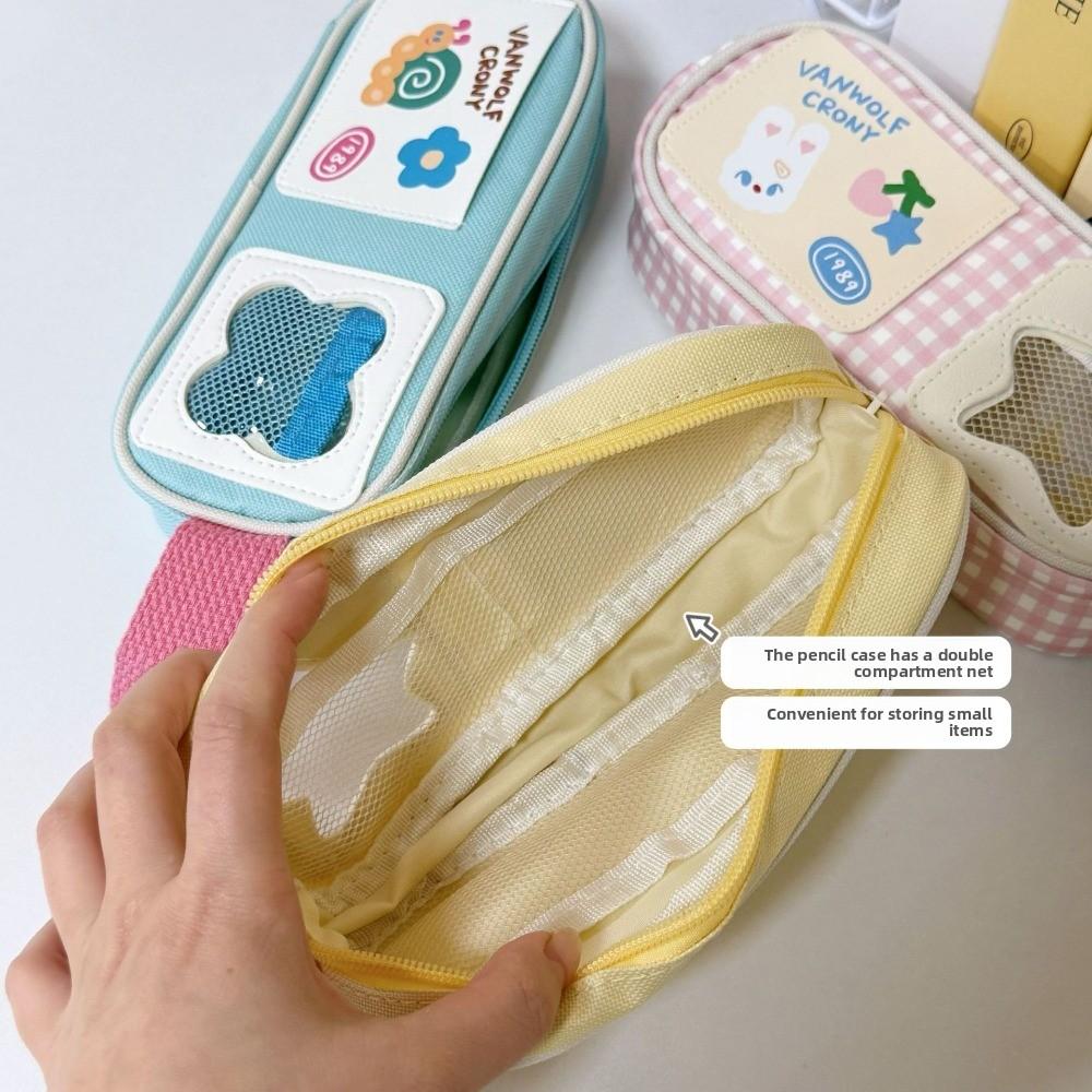 Rabbit Cartoon Stationery Bag Picnic Series Pen Pencil Case Kawaii Pencil Bag  Boys Ang Girls