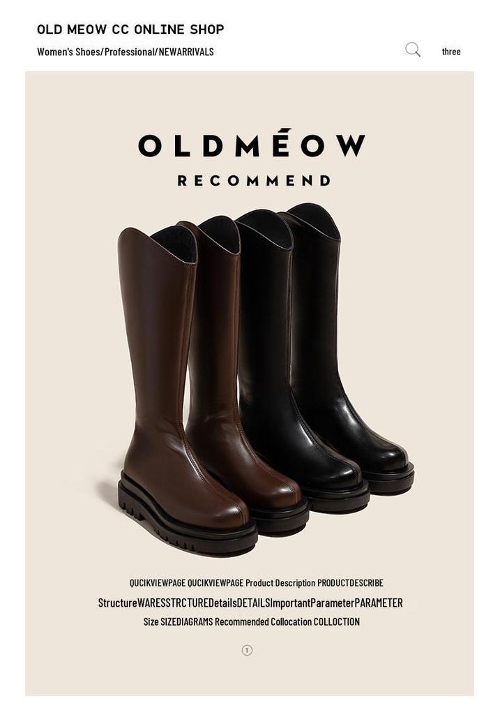 2025 Chunky Sole Women's Round Toe Martin Boots - Slimming Korean Style, Back Zip, Autumn/Winter.