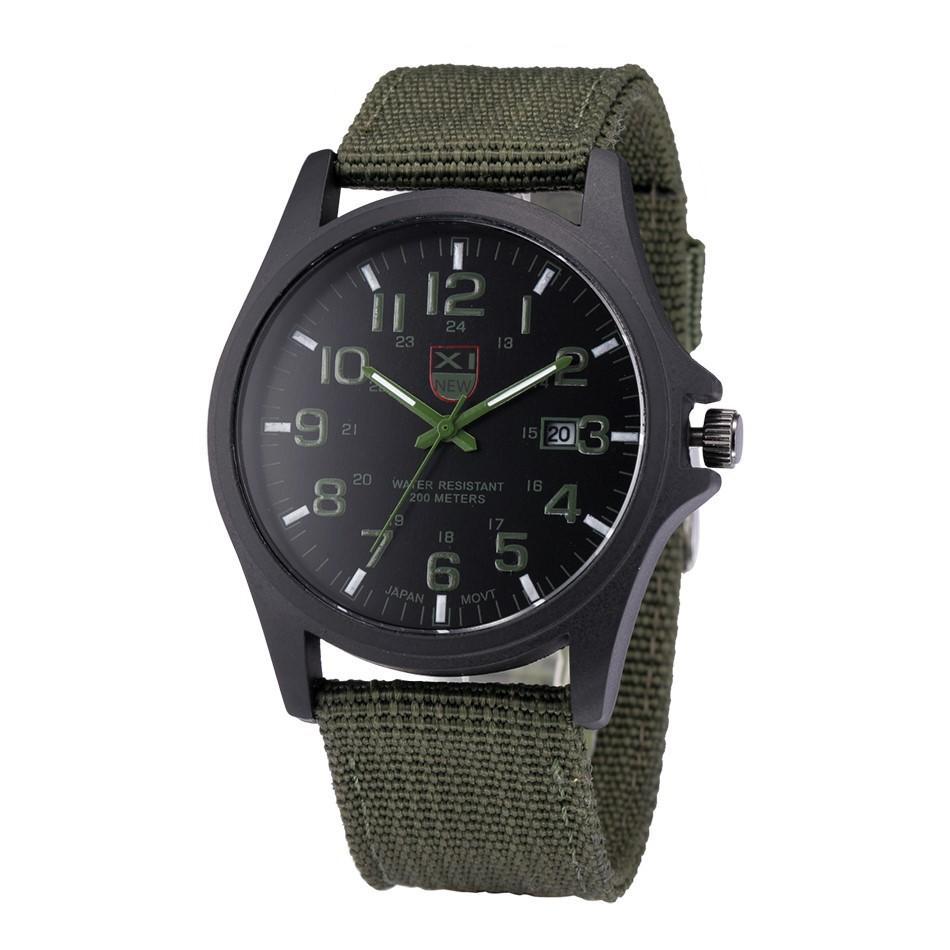 XINEW Cheap Watches Men's Nylon Calendar Army Quartz Watch