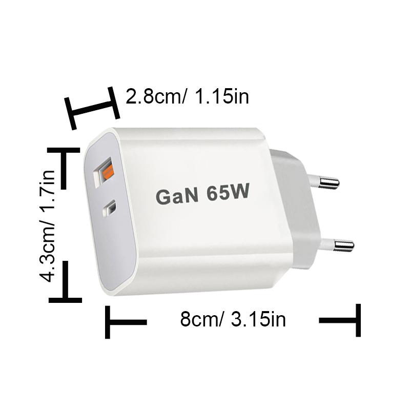 GaN Fast Charging 65W USB Type C Charger EU US UA UK PD 3.0 Quick Charge Wall For Phone Adapter For iPhone 15 Xiaomi Samsung