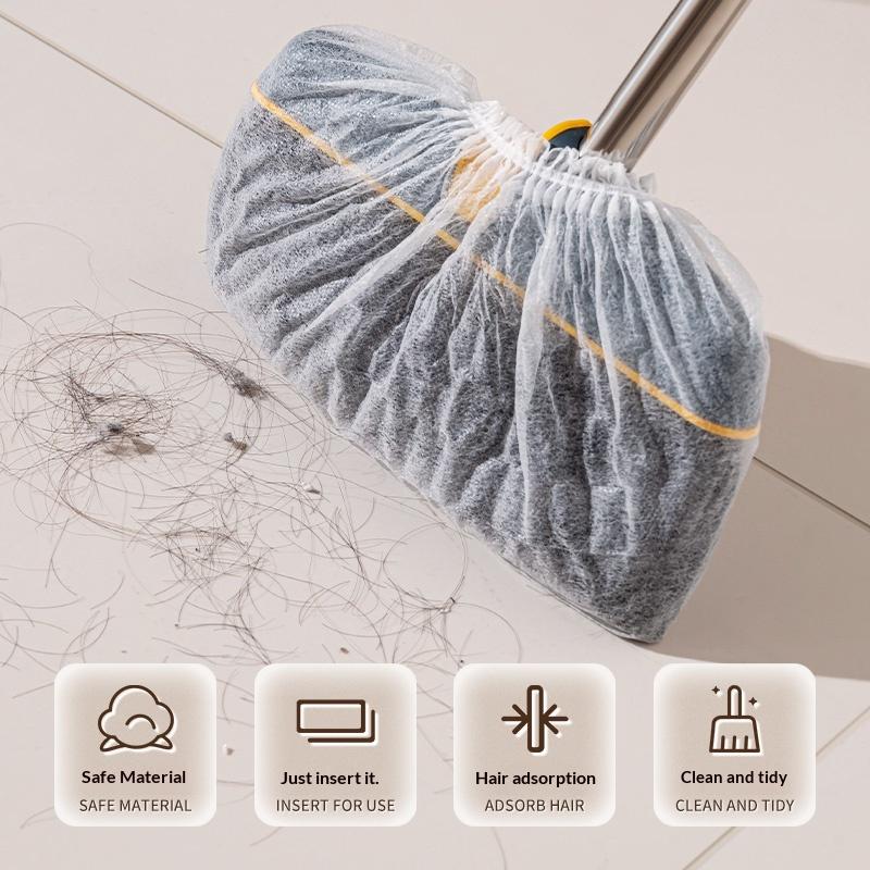 100 Pcs Disposable Non Woven Dust Mop Replacement Covers Electrostatic Adsorption No Wash Needed For Home Daily Floor Wall
