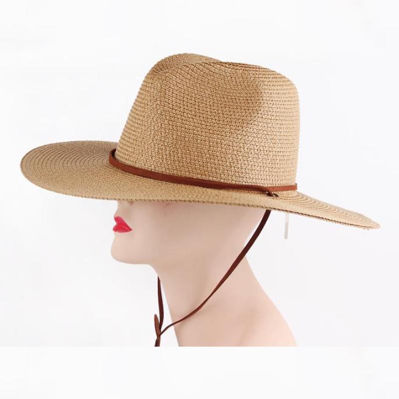 Summer Wide Brim Straw Sun Hat for Men Women Sun Protection Beach Caps for Travel Camping Hiking Outdoor Panama Bucket Hats