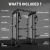 Smith Machine for Home Gym, Multi-Function M12 Power Cage with Cable Crossover System, Squat Rack with Smith Bar, Customized