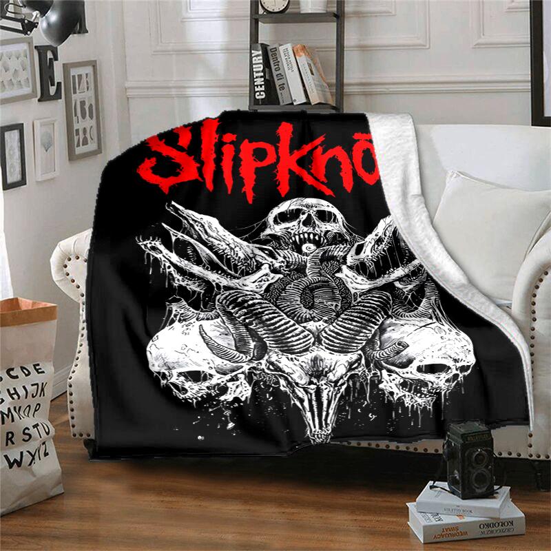Slipknot Flannel Blanket Soft All-Season Throw, Design for Camping, Car Travel, Hiking Sofa, Bed, Office Perfect Gift for Parties