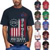 Men's Loose and Casual Flag Letter Print T-shirt Short-sleeved Top