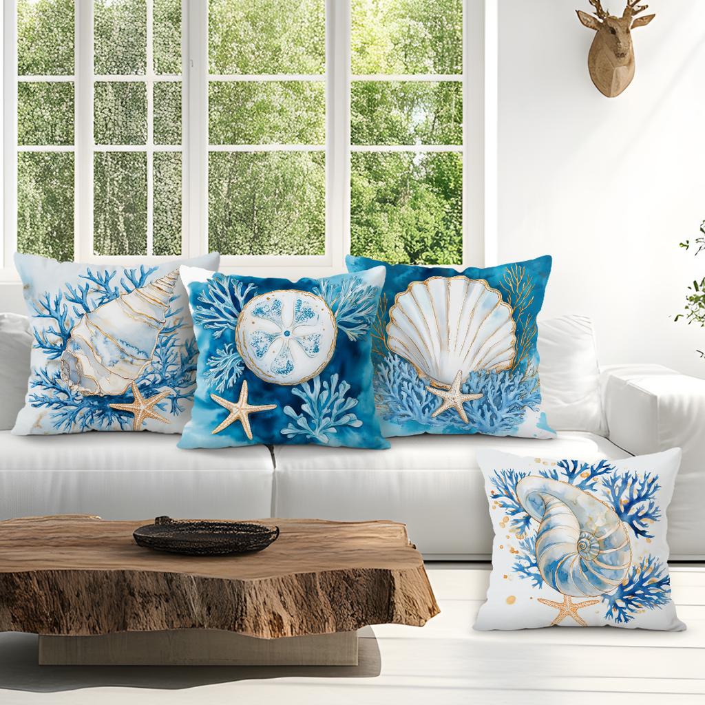 Shell Like Organisms Pillowcase Printed Polyester 40/45/50cm Throw Pillowcover Decorative Sofa Cushion Pillowslip Home Decor