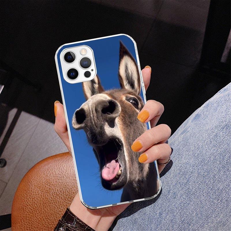 Funny Donkey Phone Case For iPhone 13 12 Mini 11 Pro Max XS XR X SE 7 8 Plus 5S 5 6S 6 Gift Print Cover Fundas