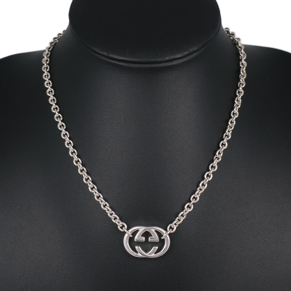 GUCCI Interlocking G Necklace Silver925 28.8g Women Used