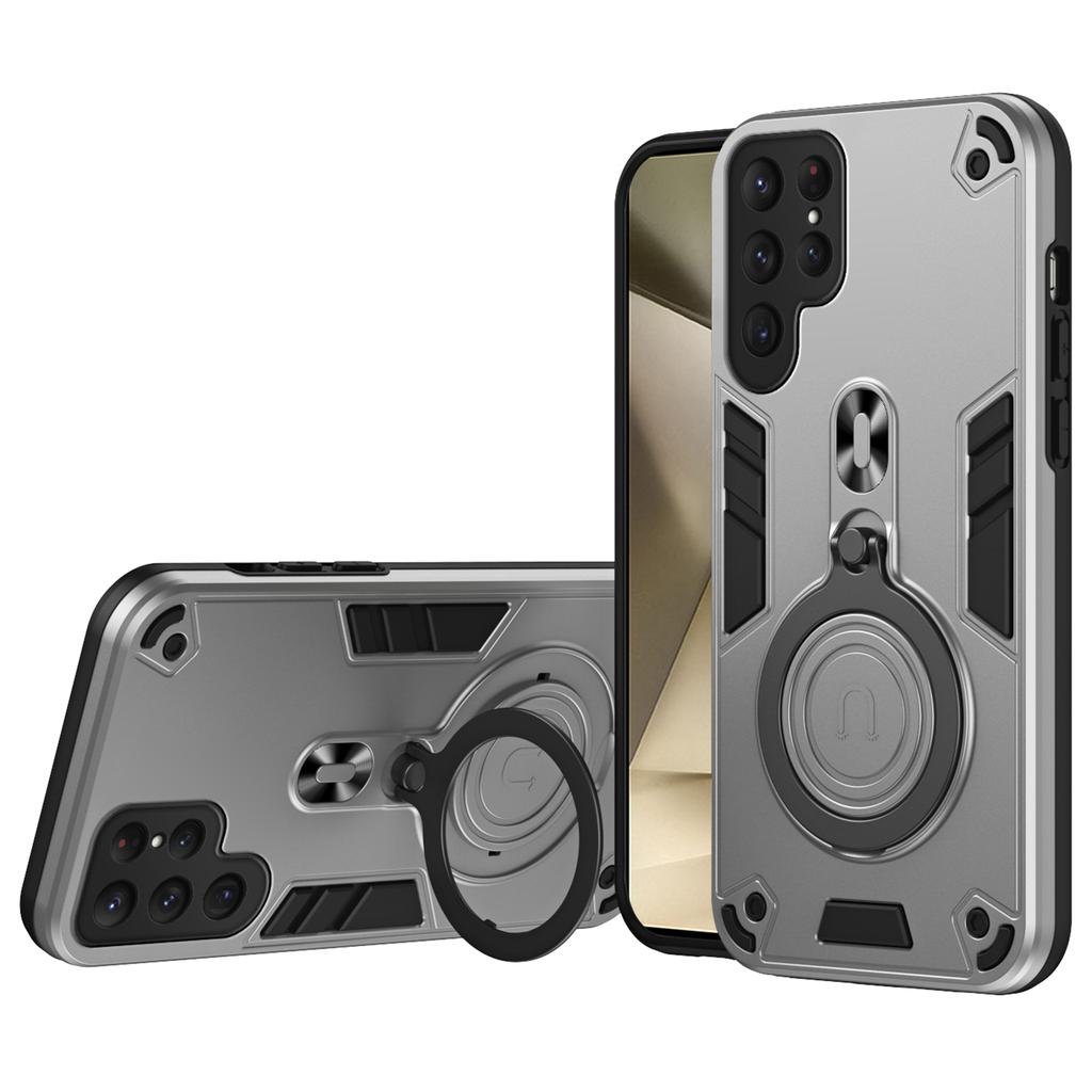 For Samsung Galaxy S25 Ultra Case Rotatable Kickstand PC+TPU Drop Protection Phone Cover