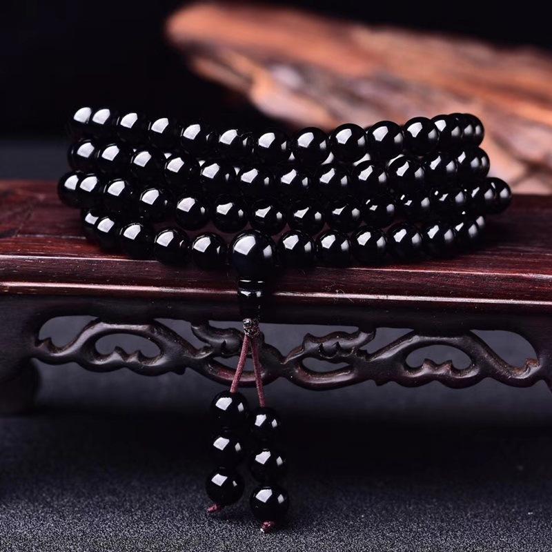 Rainbow Eye Obsidian 108 Mala Beads Prayer Multilayers Bracelet