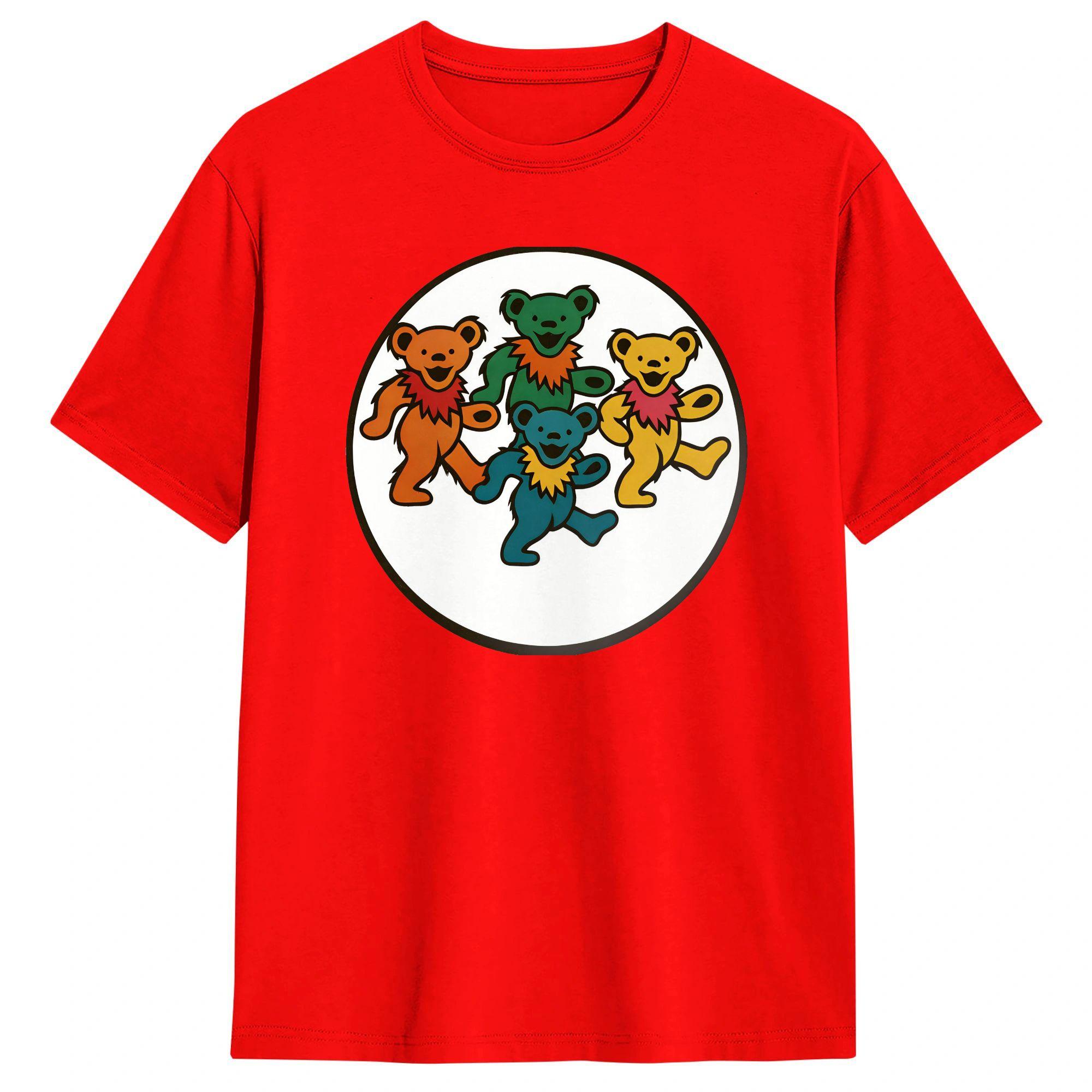 Vintage Gratefuls Deads Bears T Shirt Summer Harajuku TShirts Cotton Crewneck Plus Size Top Tees ShortSleeved Awesome Tshirt S