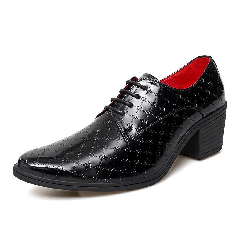 Italian Luxury Red Men Heel Shoes Man Male Oxford Men's Wedding Mens Shoes Designer Leather Formal Dress Shoes for Men