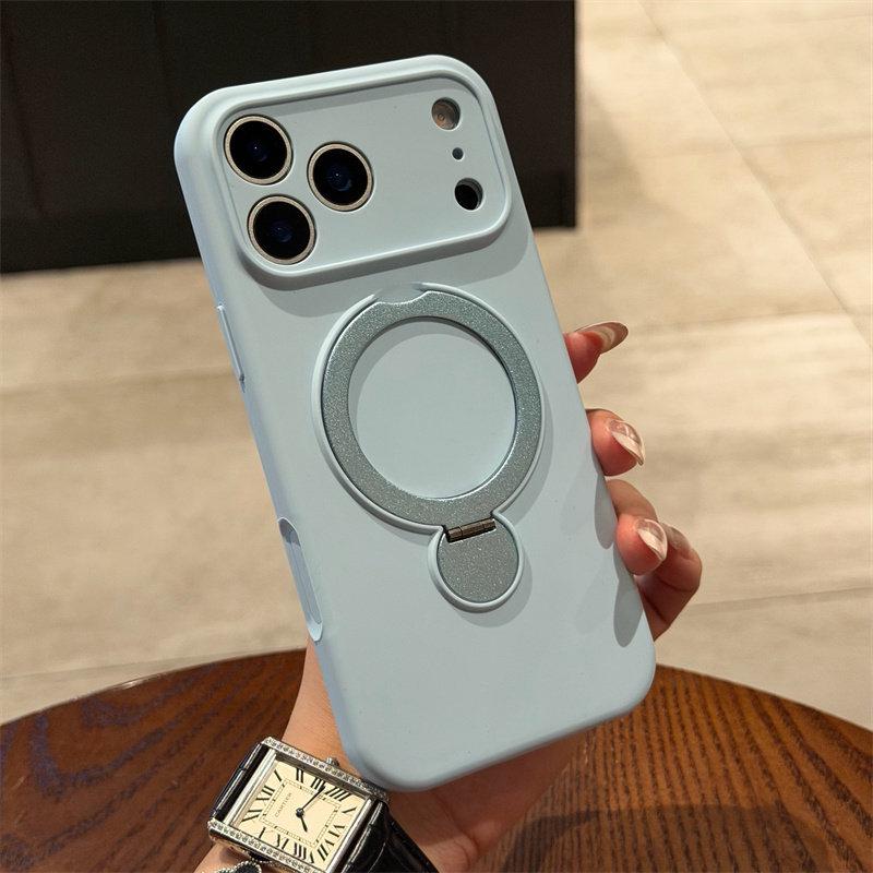Liquid Silicone Magnetic Rotating Bracket Phone Case for iPhone 17 Pro Max - Precision Fit & Full Coverage
