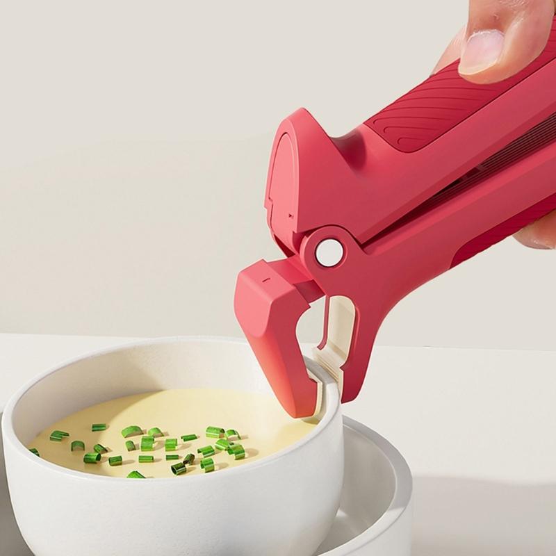 2in1 Hot Plate Gripper,Kitchen Hot Dish Bowl Plate Clip Antis Scalding Dish Plate Tongs for Oven Steamer Air Fryers Pan