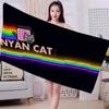 Cartoon N-Nyan Cats Cute Microfiber Blanket Quick Drying Beach Towels Oversized Printing Super Absorbent Pool Towel Blanket